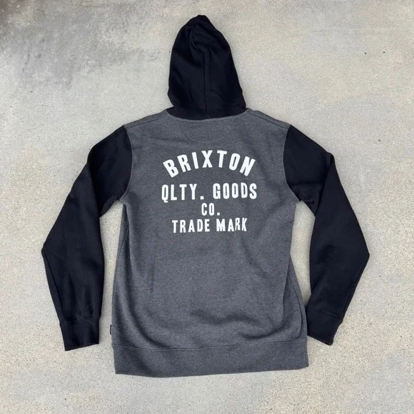 Brixton Company Mens Gray Black‎ Colorblock Hoodie Sweatshirt Size M - Picture 3 of 6